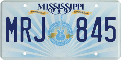 MS license plate MRJ845