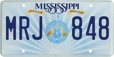 MS license plate MRJ848