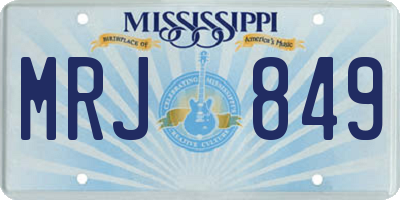 MS license plate MRJ849