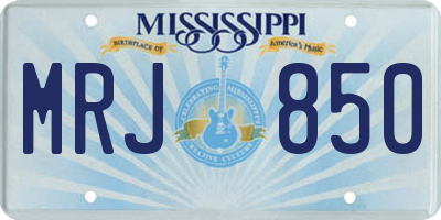 MS license plate MRJ850