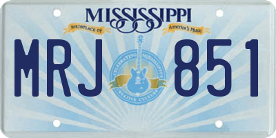 MS license plate MRJ851