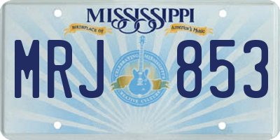 MS license plate MRJ853