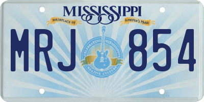 MS license plate MRJ854