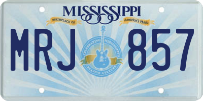 MS license plate MRJ857