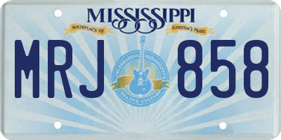 MS license plate MRJ858