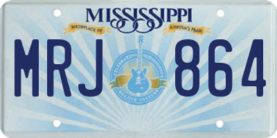 MS license plate MRJ864