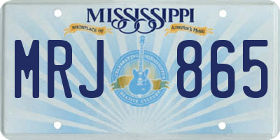 MS license plate MRJ865