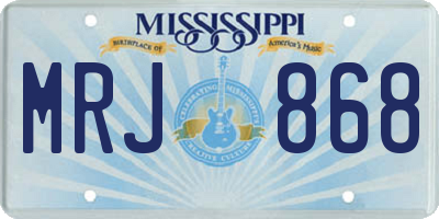 MS license plate MRJ868