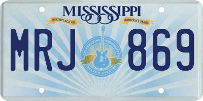 MS license plate MRJ869