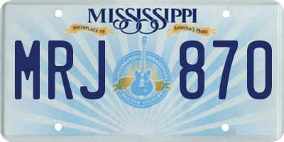 MS license plate MRJ870