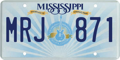 MS license plate MRJ871