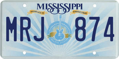 MS license plate MRJ874