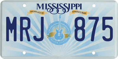 MS license plate MRJ875