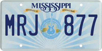 MS license plate MRJ877