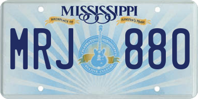 MS license plate MRJ880