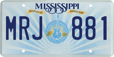 MS license plate MRJ881