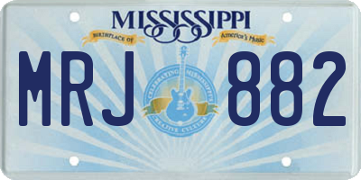 MS license plate MRJ882