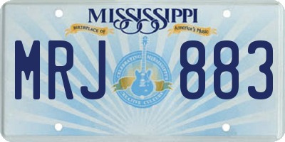 MS license plate MRJ883