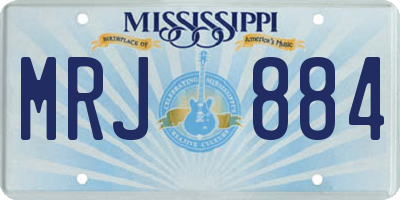 MS license plate MRJ884