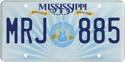 MS license plate MRJ885