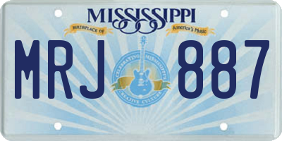 MS license plate MRJ887