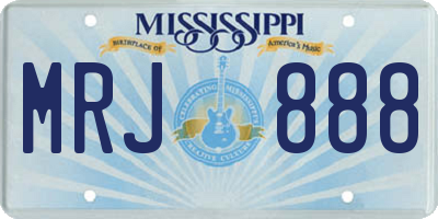 MS license plate MRJ888