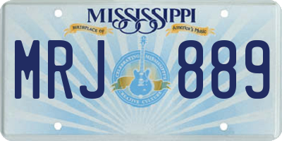 MS license plate MRJ889