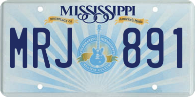 MS license plate MRJ891