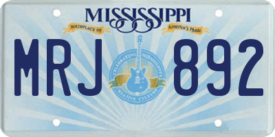 MS license plate MRJ892