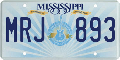 MS license plate MRJ893