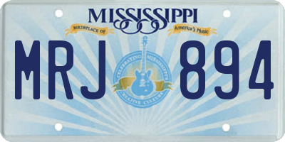 MS license plate MRJ894