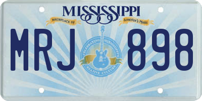 MS license plate MRJ898