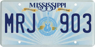 MS license plate MRJ903
