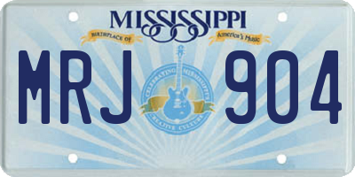 MS license plate MRJ904