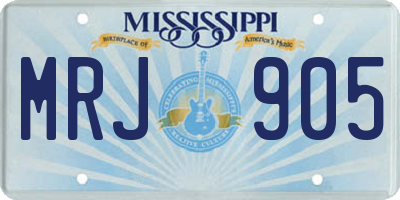 MS license plate MRJ905