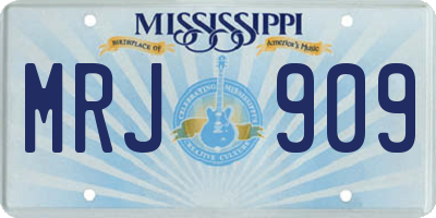 MS license plate MRJ909