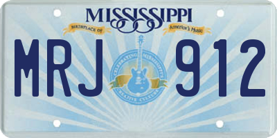 MS license plate MRJ912