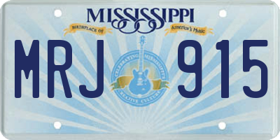 MS license plate MRJ915