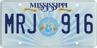 MS license plate MRJ916
