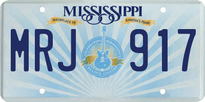 MS license plate MRJ917