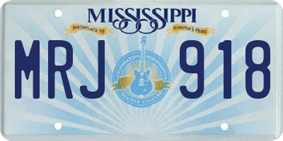 MS license plate MRJ918