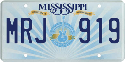 MS license plate MRJ919