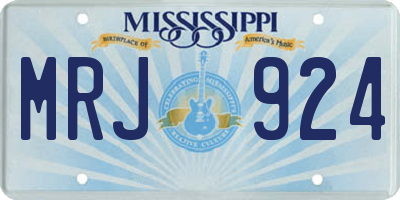 MS license plate MRJ924