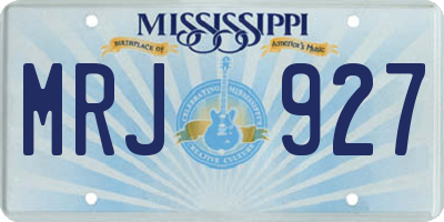 MS license plate MRJ927