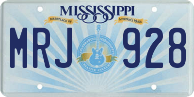 MS license plate MRJ928