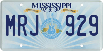 MS license plate MRJ929