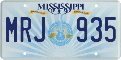 MS license plate MRJ935