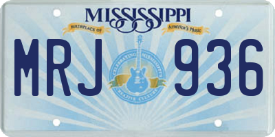 MS license plate MRJ936
