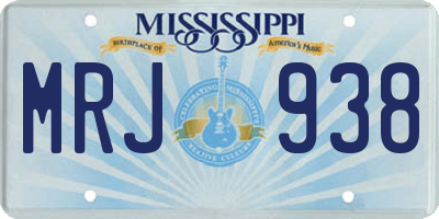 MS license plate MRJ938