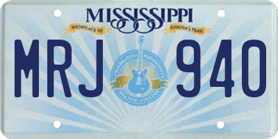 MS license plate MRJ940